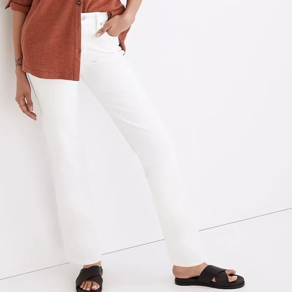 Madewell Denim - Madewell mid rise perfect vintage straight jeans tile white